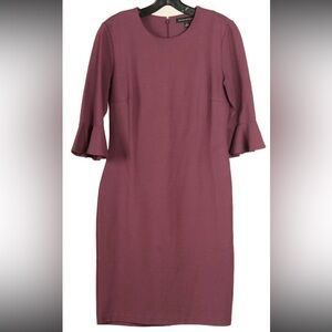 Banana Republic Dress Women’s 6 Purple Sheath 3/4 Bell Sleeve Stretch